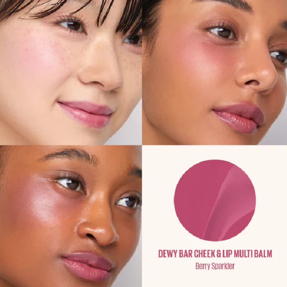 Kaja Berry Sparkler Dewy Bar Cheek & Lip Multi Balm-vegan, berry pink, hydrating